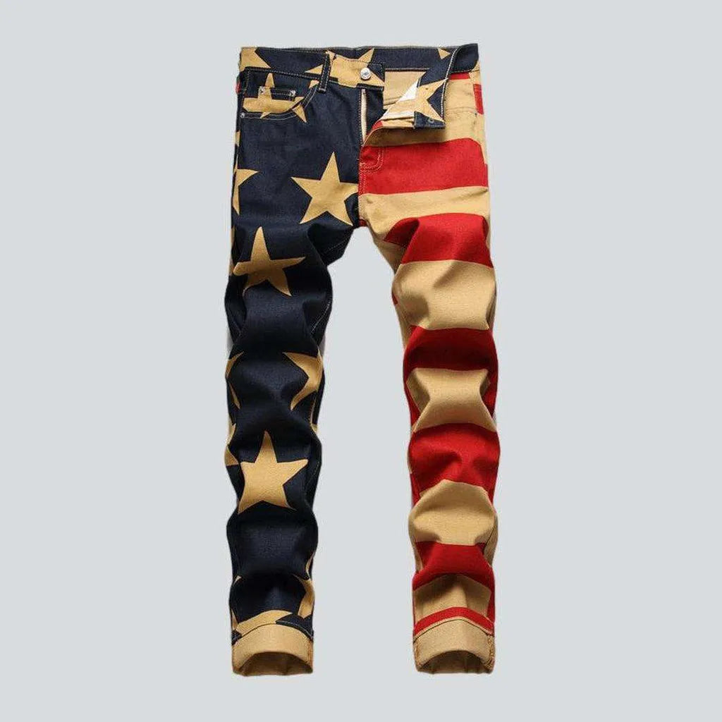 American flag painted men's jeans | Jeans4you.shop