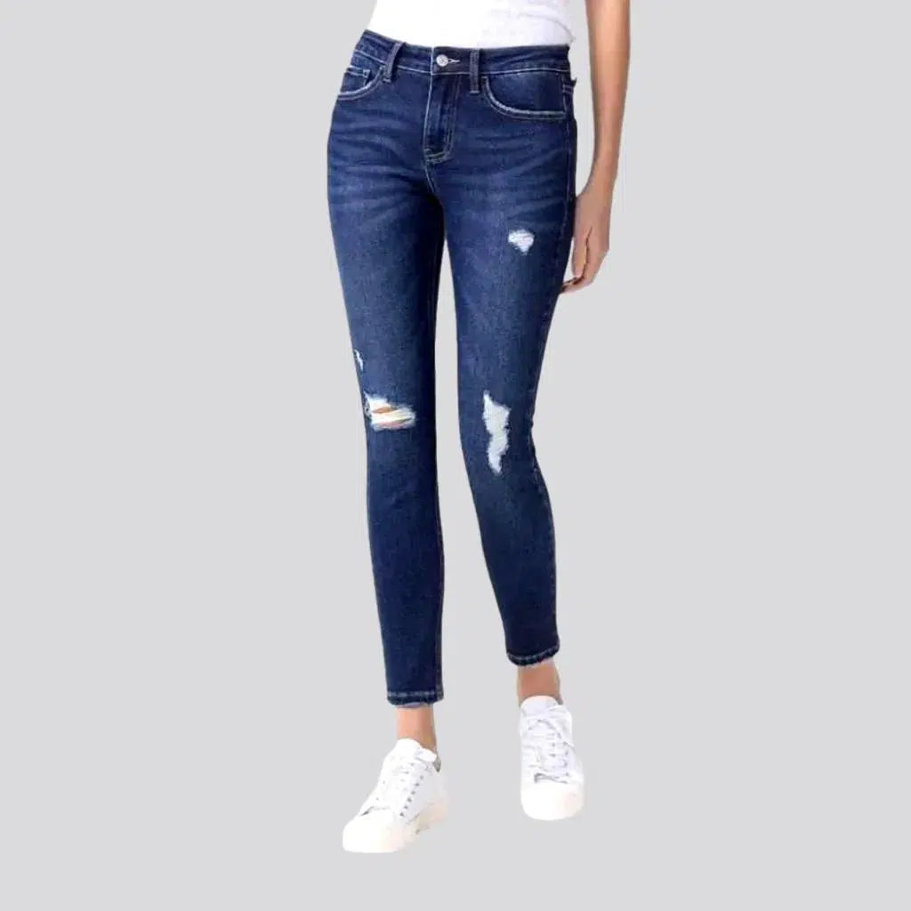 Ankle-length whiskered jeans | Jeans4you.shop
