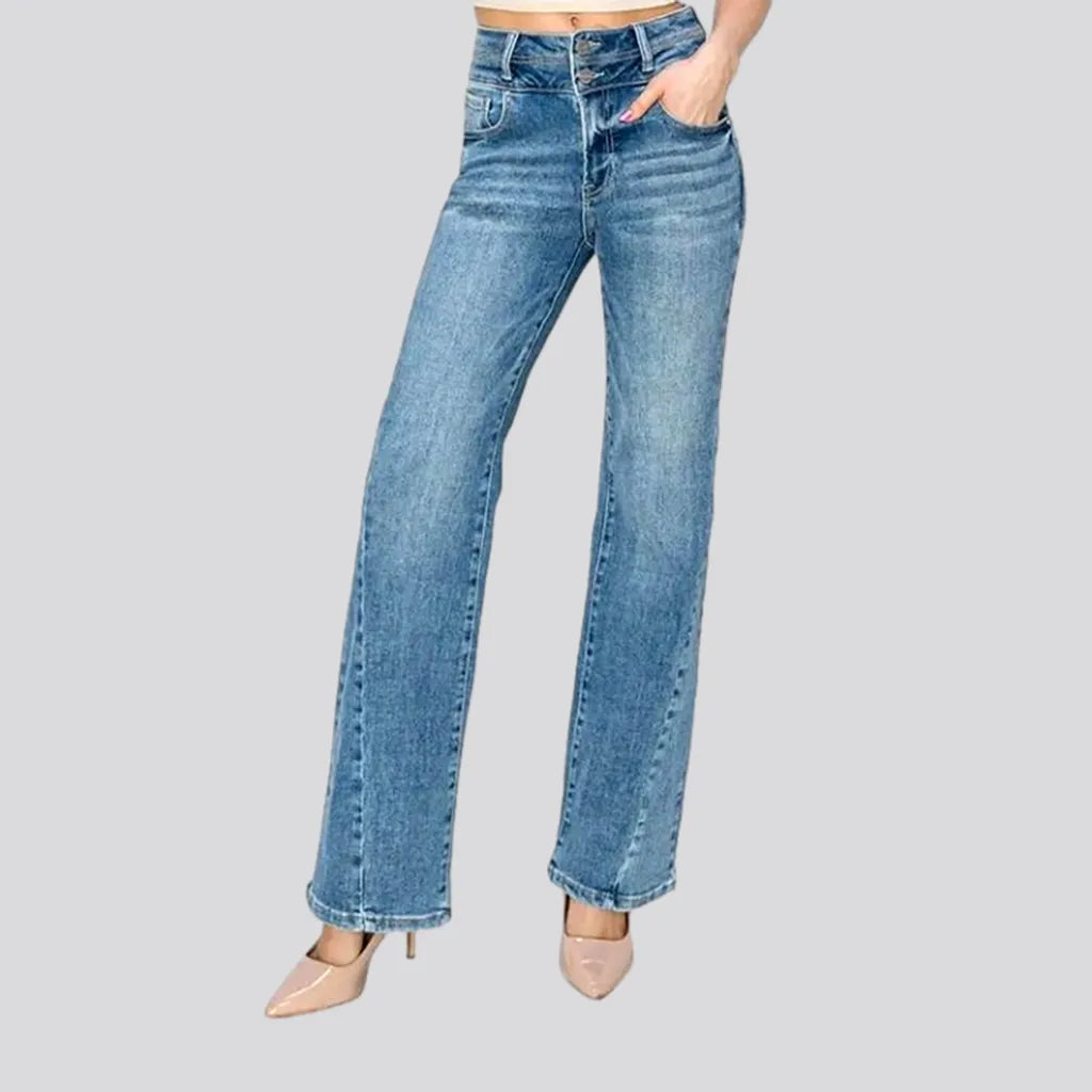 Asymmetric-seam high-rise jeans
 for women | Jeans4you.shop