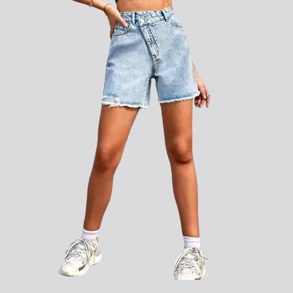 Asymmetric-waistline high-waist jeans
 for ladies | Jeans4you.shop