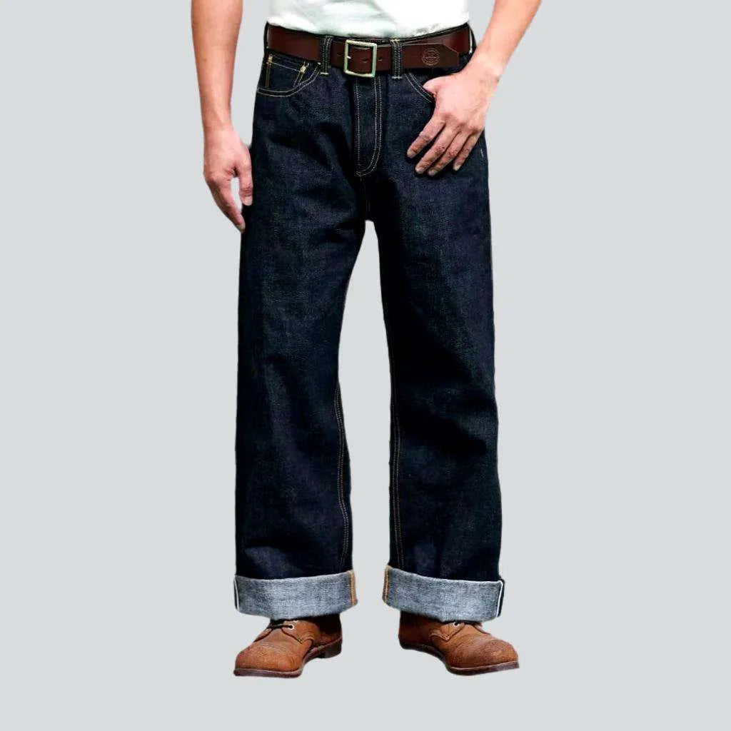 Back cinch self-edge jeans
 for men | Jeans4you.shop