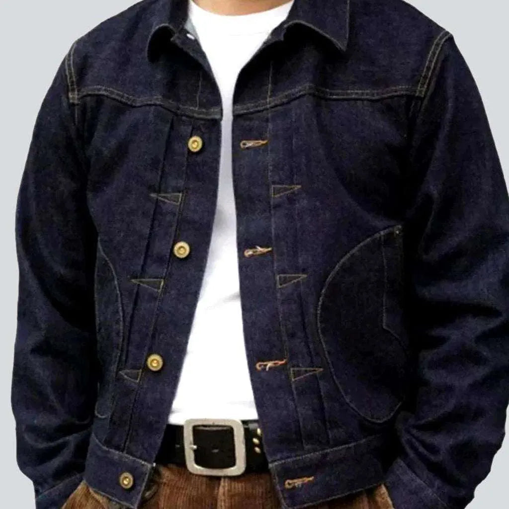 Back cinch selvedge jean jacket
 for men | Jeans4you.shop