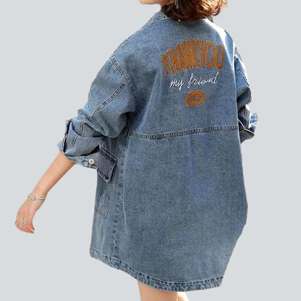 Back print women's denim coat | Jeans4you.shop