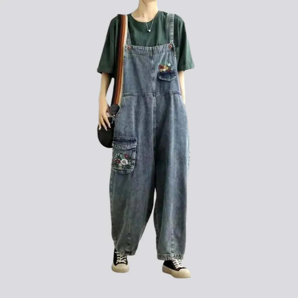 Baggy cargo denim jumpsuit
 for ladies | Jeans4you.shop
