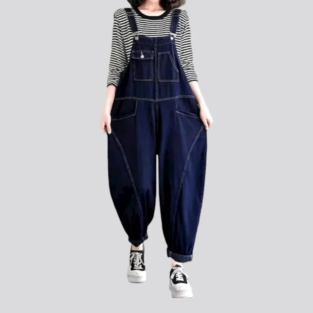 Baggy dark-wash denim jumpsuit
 for ladies | Jeans4you.shop