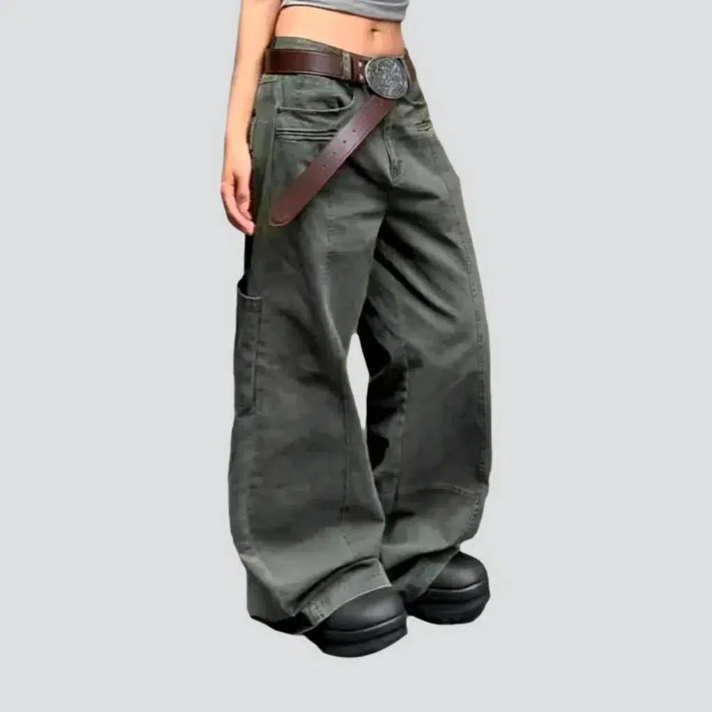 Baggy khaki women's denim pants | Jeans4you.shop