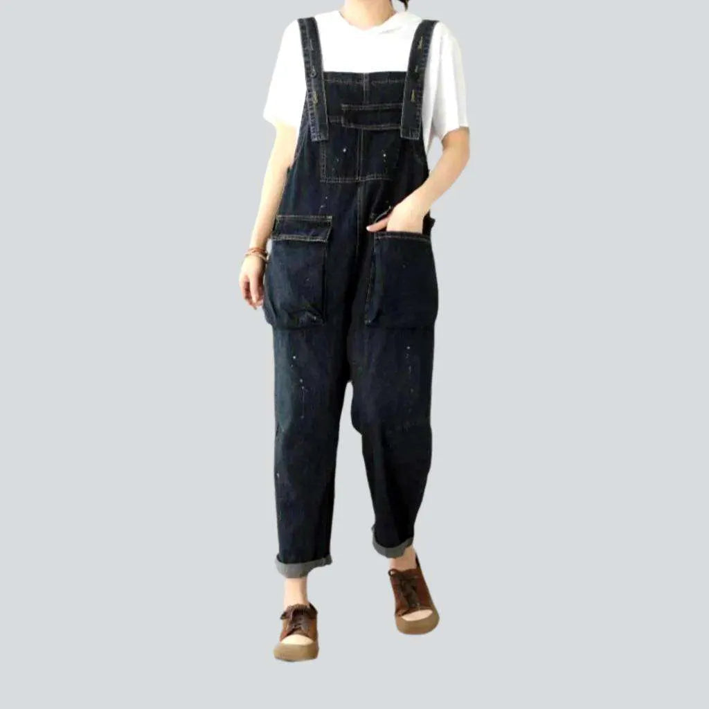 Baggy monochrome denim jumpsuit
 for women | Jeans4you.shop