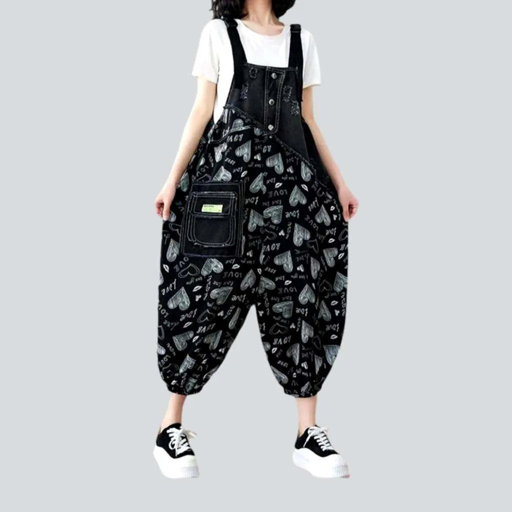 Baggy painted denim jumpsuit
 for women | Jeans4you.shop