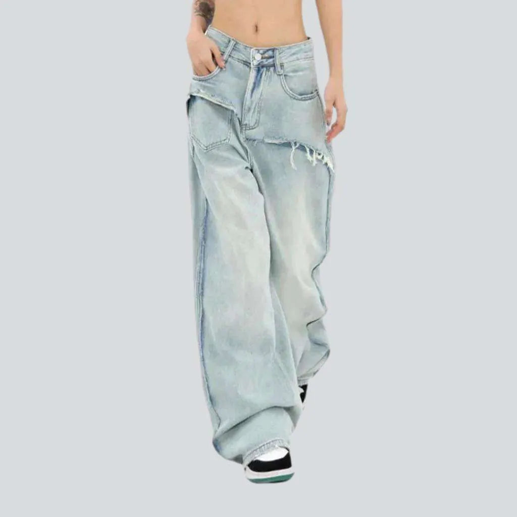 Baggy women's sanded jeans | Jeans4you.shop