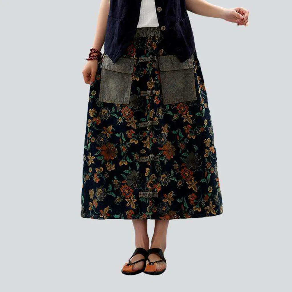 Big flap pocket denim skirt | Jeans4you.shop
