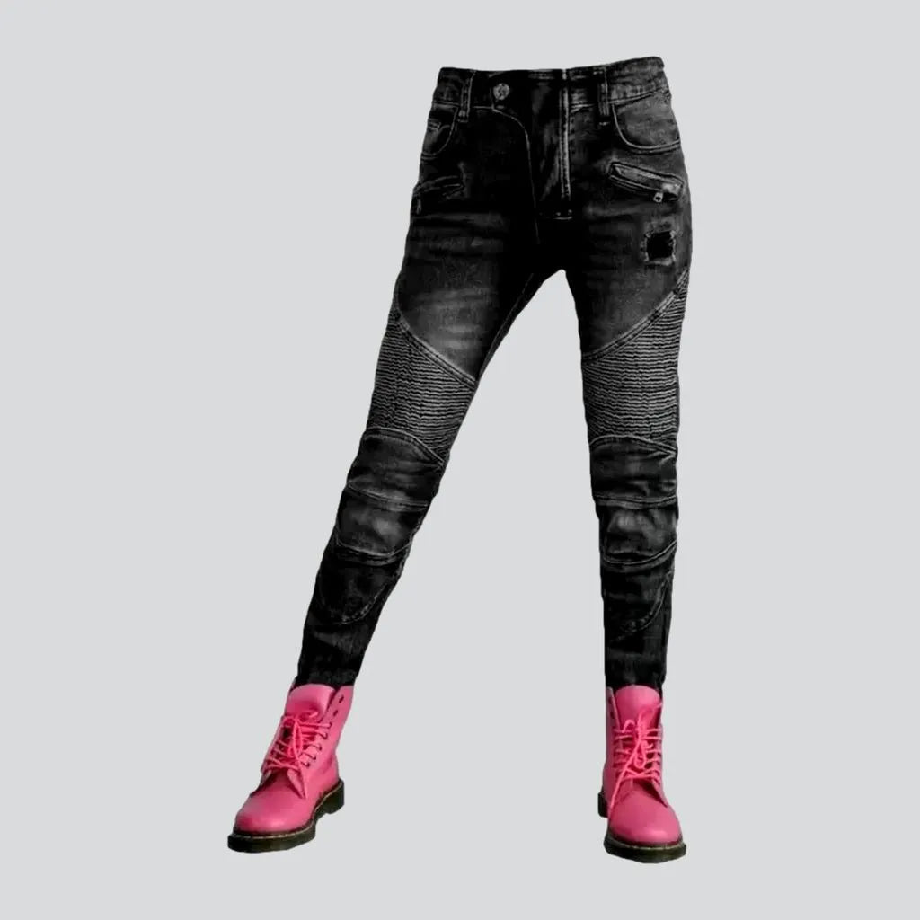 Biker high-waist jeans
 for ladies | Jeans4you.shop
