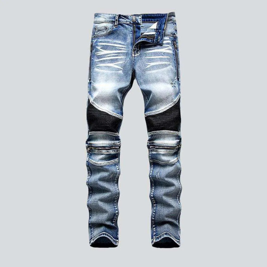 Biker jeans with side zippers | Jeans4you.shop