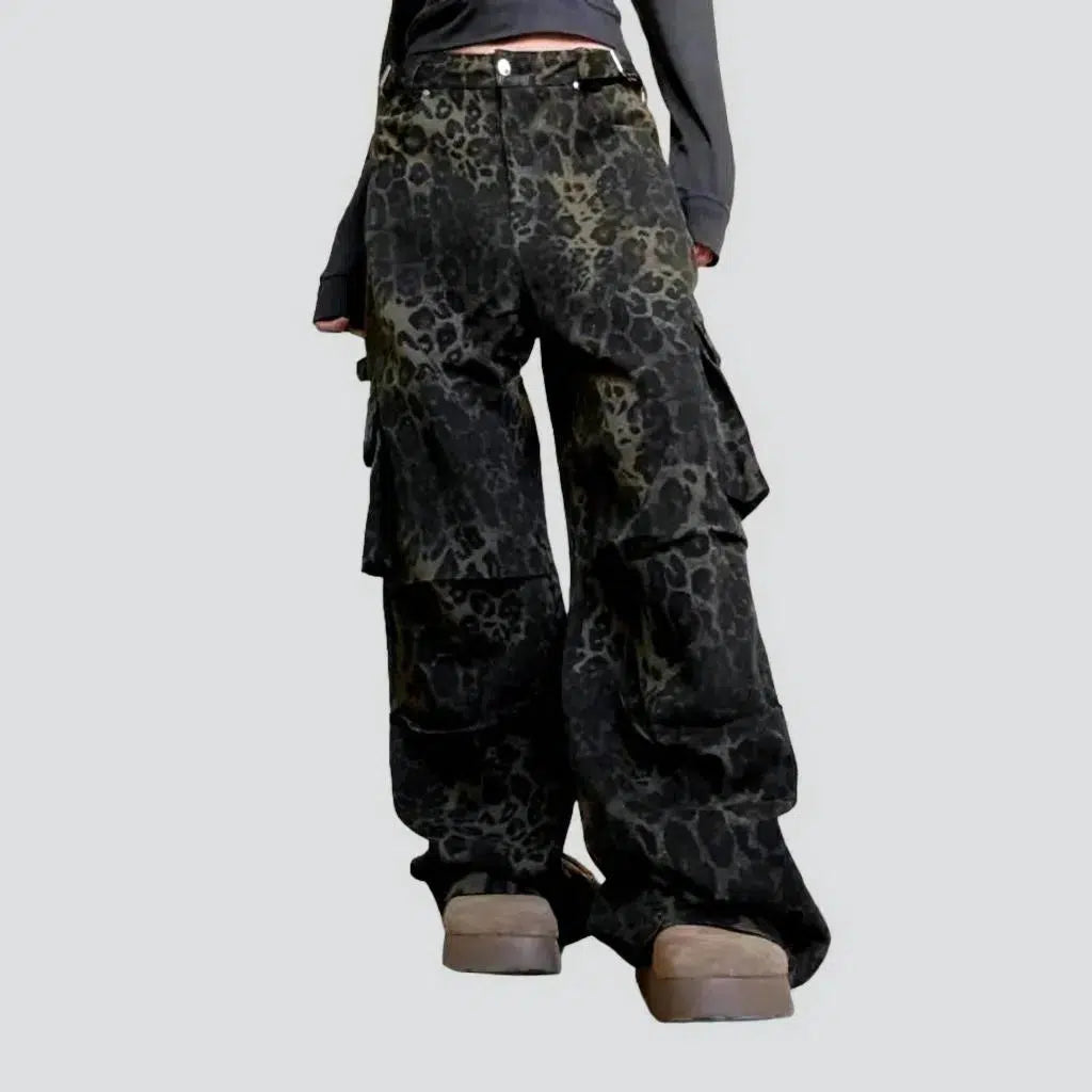 Black dark leopard print jeans | Jeans4you.shop