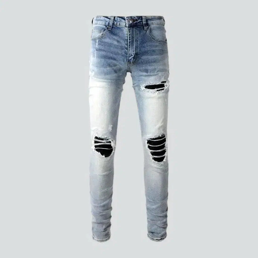 Black-patch whiskered jeans | Jeans4you.shop