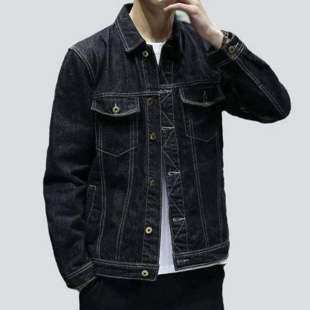 Black trucker men's denim jacket | Jeans4you.shop