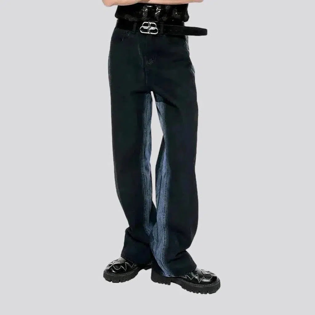 Black two-tone jeans
 for men | Jeans4you.shop