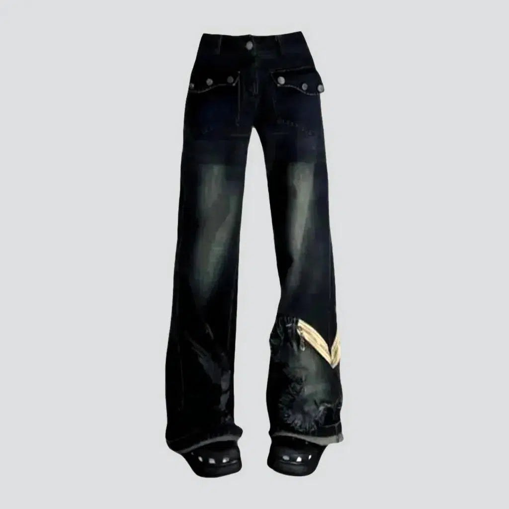 Black women's mid-waist jeans | Jeans4you.shop