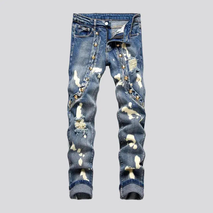 Bleach-stains men's skinny jeans | Jeans4you.shop
