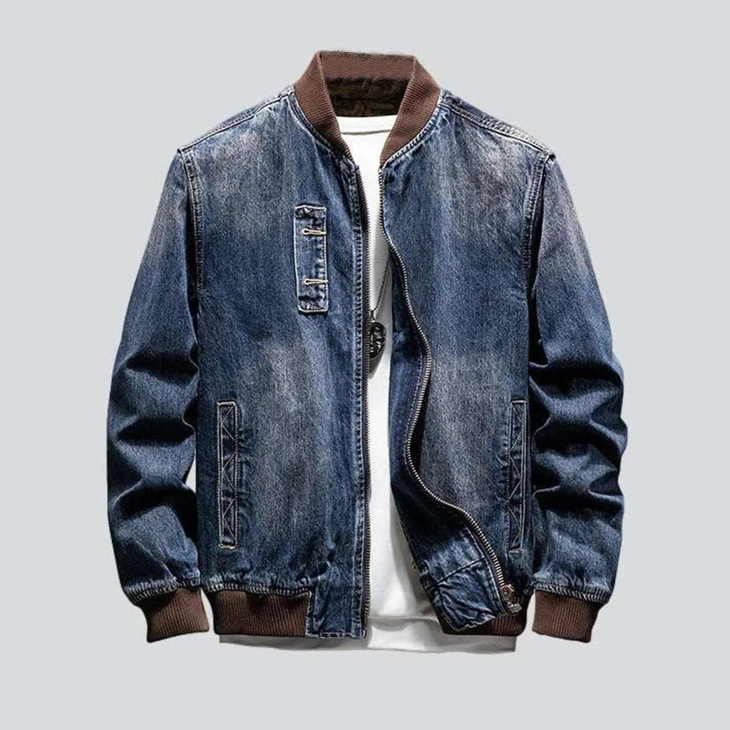 Bleached bomber men's denim jacket | Jeans4you.shop