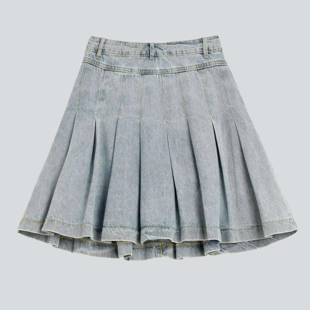 Bleached denim skater skirt | Jeans4you.shop