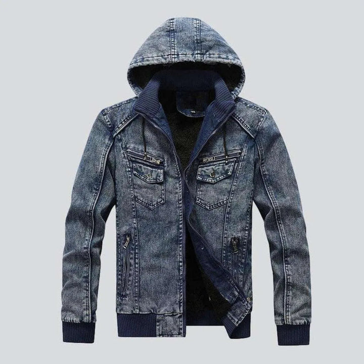 Bleached hooded men's denim jacket | Jeans4you.shop