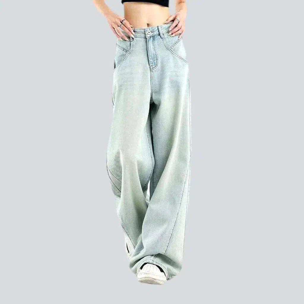 Bleached women's floor-length jeans | Jeans4you.shop