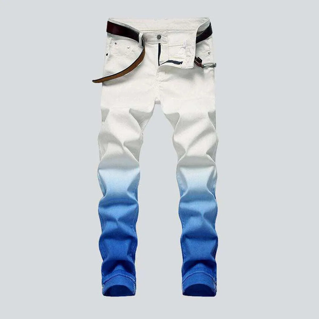 Blue contrast white men's jeans | Jeans4you.shop