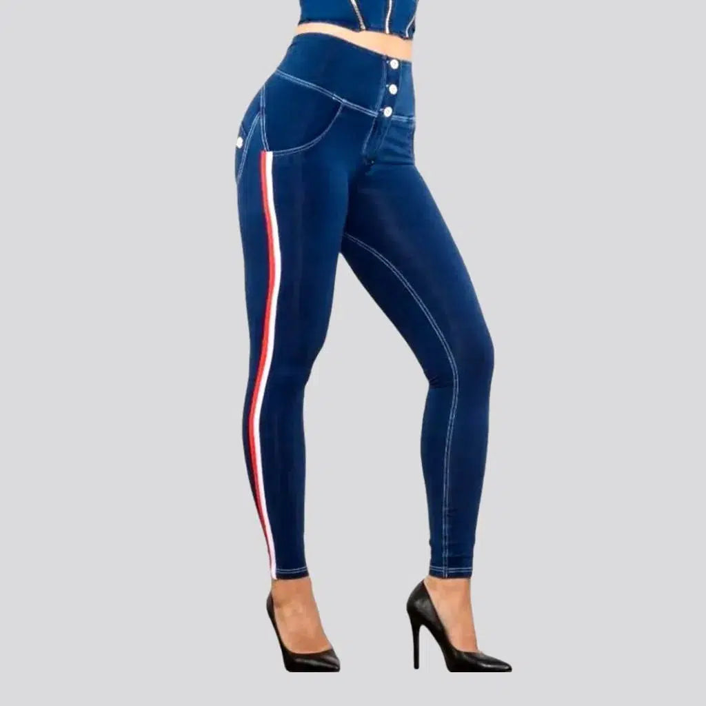 Blue women's denim leggings | Jeans4you.shop