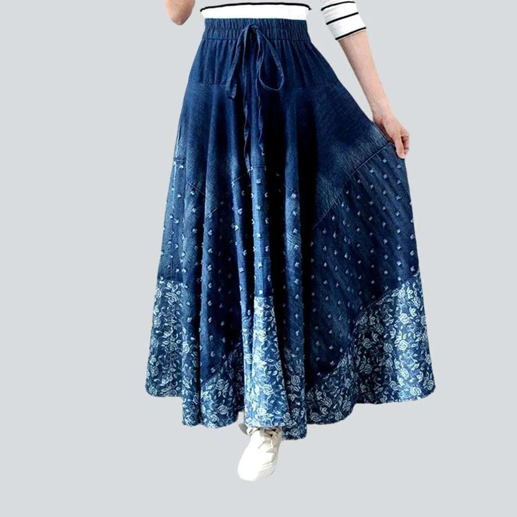 Bohemian embroidery denim skirt | Jeans4you.shop