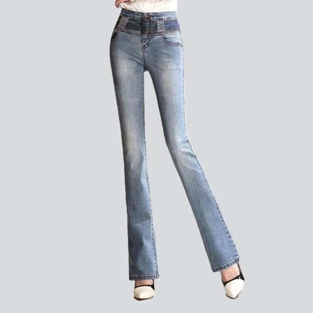 Boot cut women's jeans with belt | Jeans4you.shop