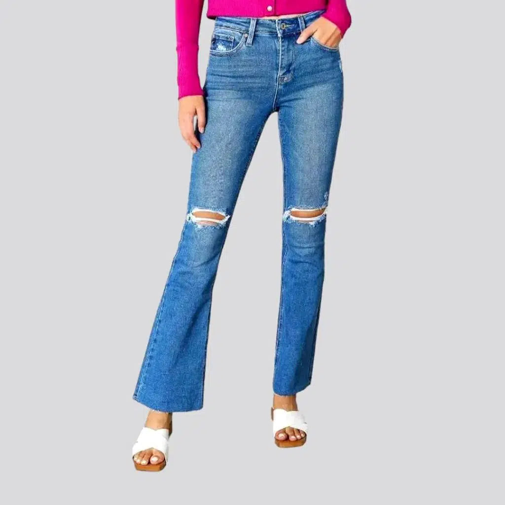 Bootcut women's ripped-knees jeans | Jeans4you.shop