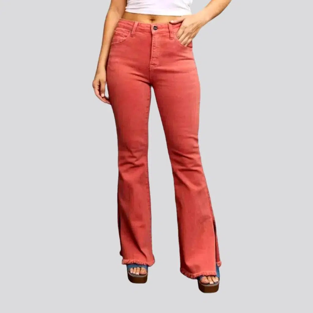 Bootcut women's slit-raw-hem jeans | Jeans4you.shop