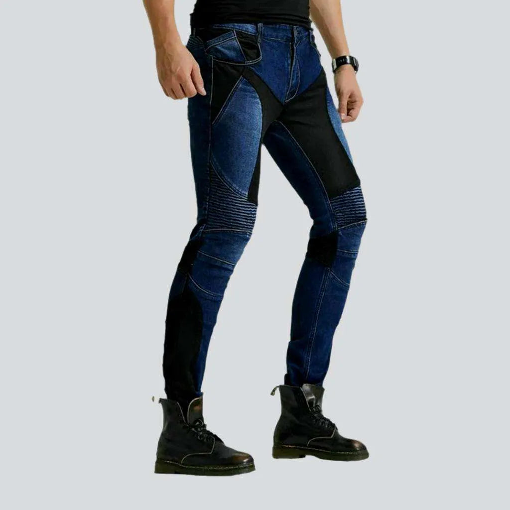 Breathable mesh men's moto jeans | Jeans4you.shop