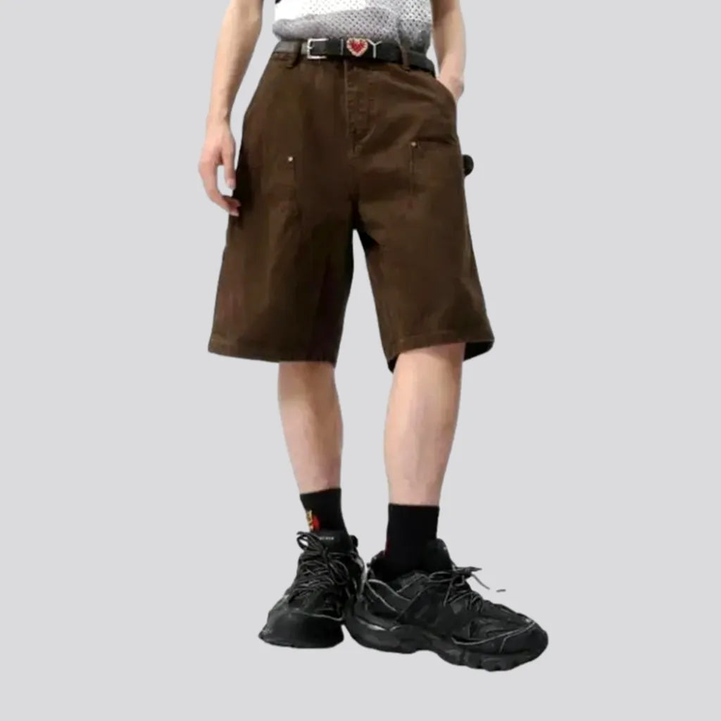 Brown high-waist men's jeans shorts | Jeans4you.shop