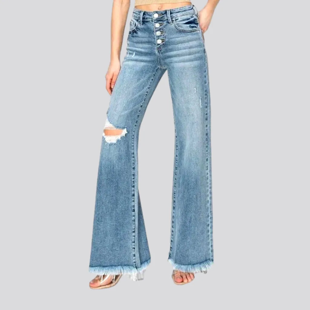 Buttoned sanded jeans
 for women | Jeans4you.shop