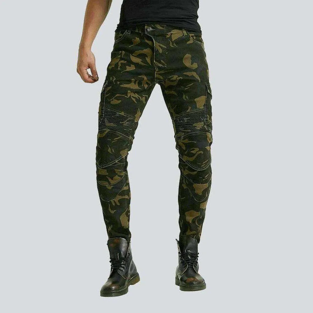 Camouflage men's biker denim pants | Jeans4you.shop