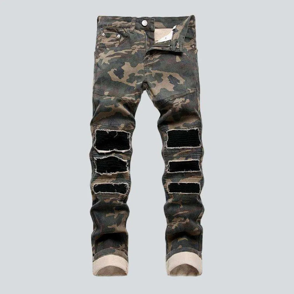 Camouflage print distressed men's jeans | Jeans4you.shop