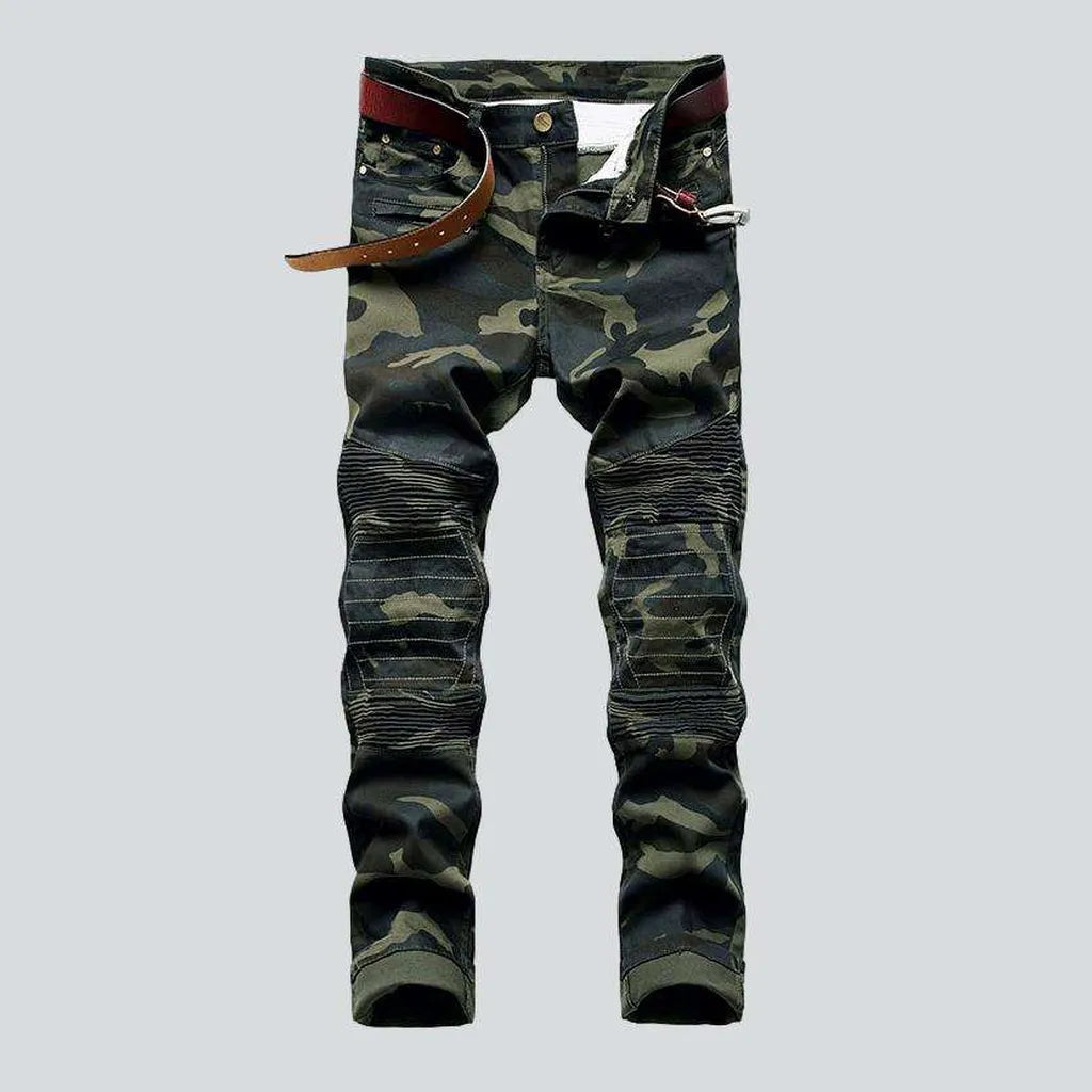 Camouflage print men's biker jeans | Jeans4you.shop