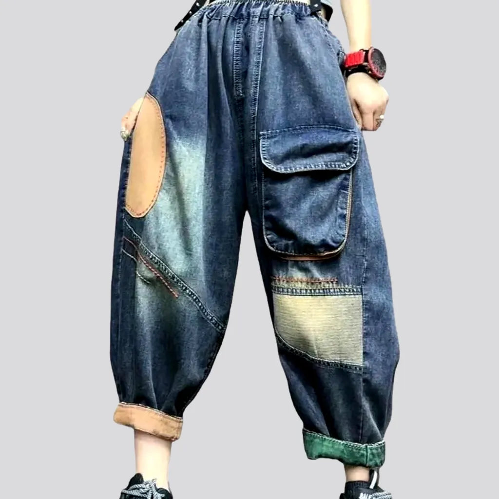 Cargo high-waist denim pants
 for women | Jeans4you.shop