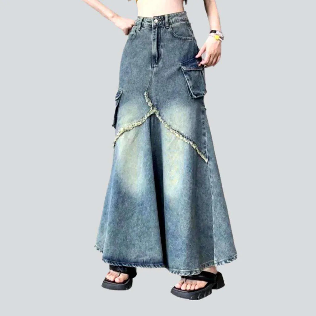 Cargo long women's denim skirt | Jeans4you.shop