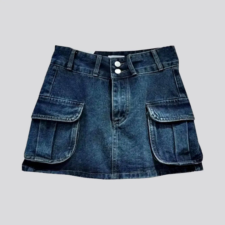 Cargo mid-waist jeans skort
 for ladies | Jeans4you.shop