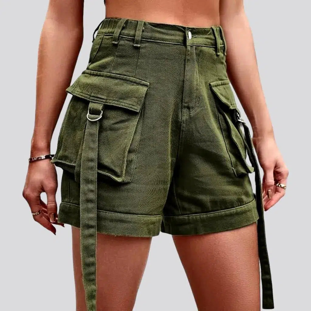 Cargo pocket-straps jeans shorts | Jeans4you.shop