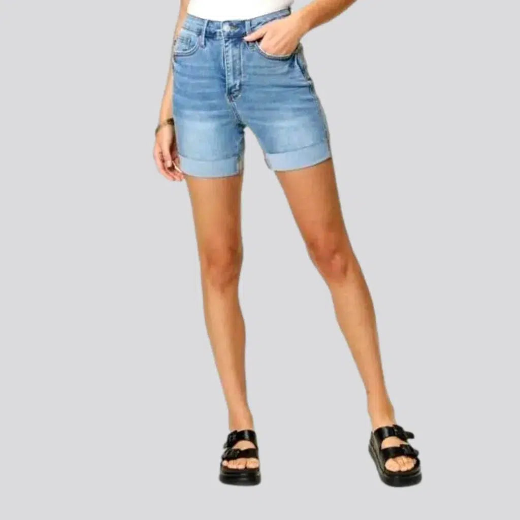 Casual folded-hem denim shorts
 for ladies | Jeans4you.shop