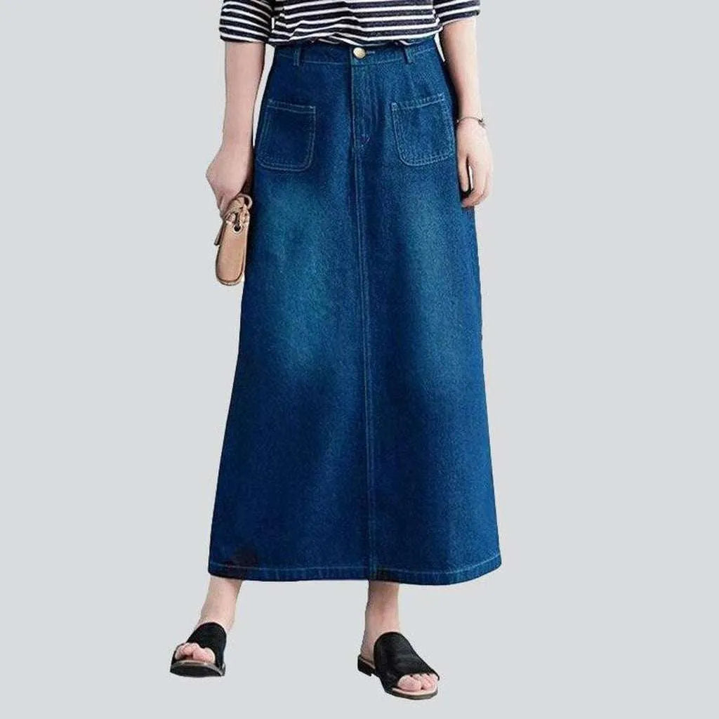 Casual medium wash long skirt | Jeans4you.shop
