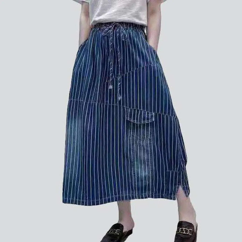Casual striped women's denim skirt | Jeans4you.shop