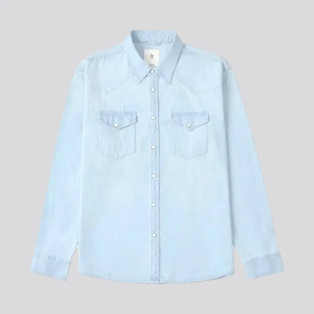 Chambray light-wash men's jean shirt | Jeans4you.shop