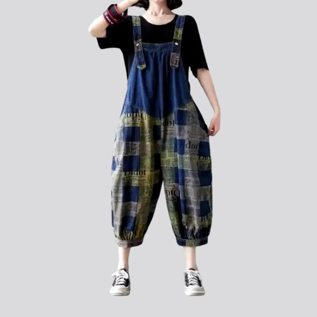 Checkered denim jumpsuit
 for women | Jeans4you.shop
