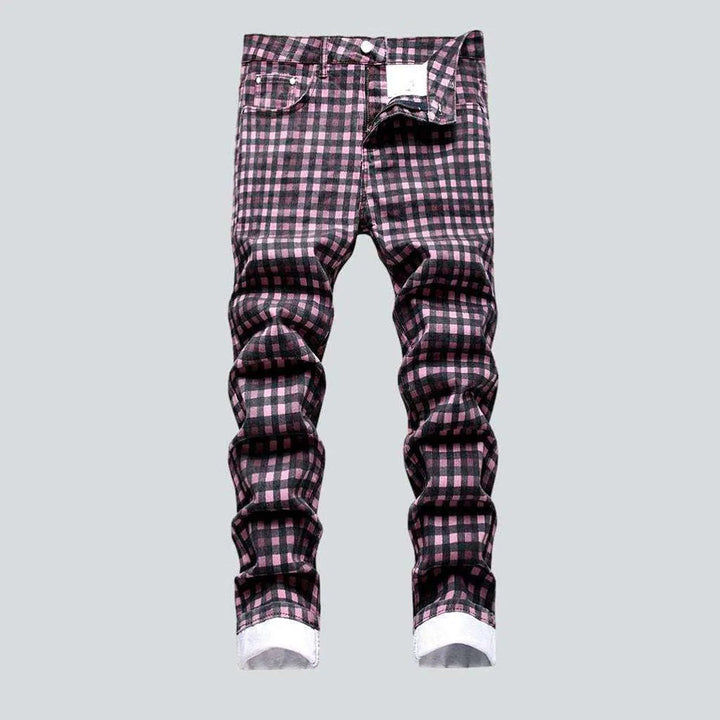 Checkered violet men's jeans | Jeans4you.shop