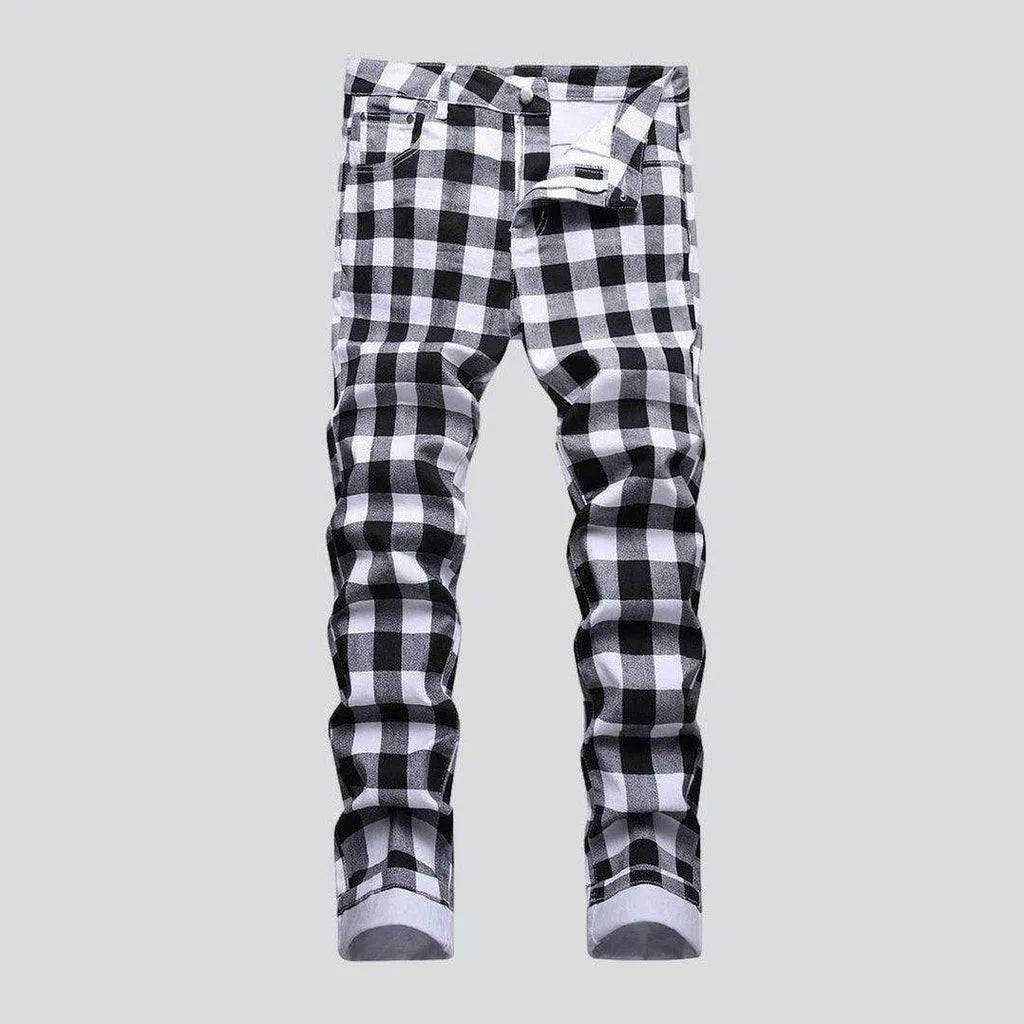 Checkered white men's jeans | Jeans4you.shop