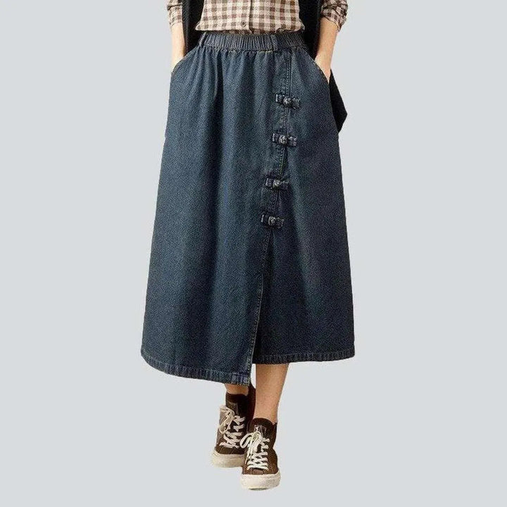 Chinese style long jeans skirt | Jeans4you.shop